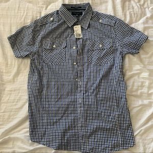 Forever 21 Plaid Button Down Short Sleeve Shirt
